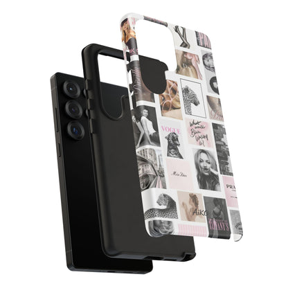 Fashion Collage Phone Case — Pink Vogue Magazine Aesthetic Tough Case