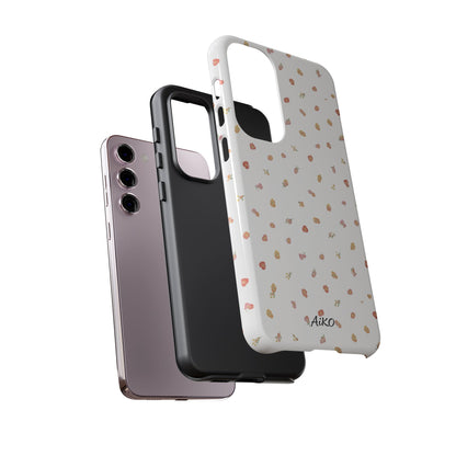 Floral Confetti Tough Phone Case — Minimal White with Tiny Rose Petals