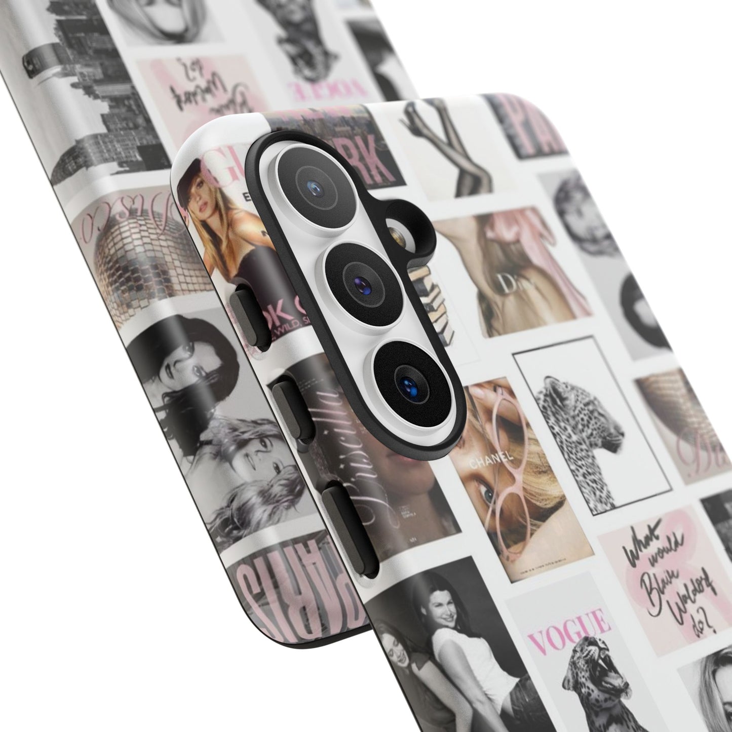 Fashion Collage Phone Case — Pink Vogue Magazine Aesthetic Tough Case