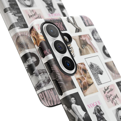 Fashion Collage Phone Case — Pink Vogue Magazine Aesthetic Tough Case