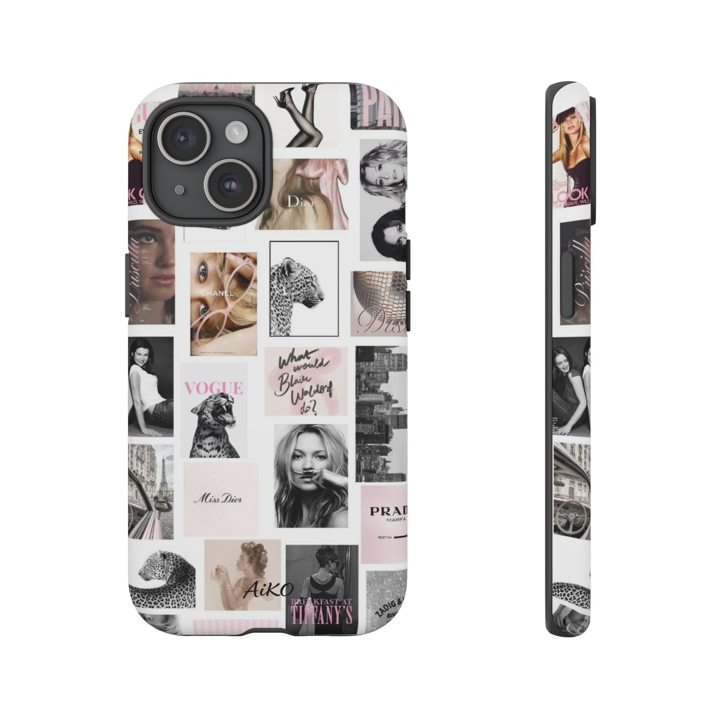 Fashion Collage Phone Case — Pink Vogue Magazine Aesthetic Tough Case