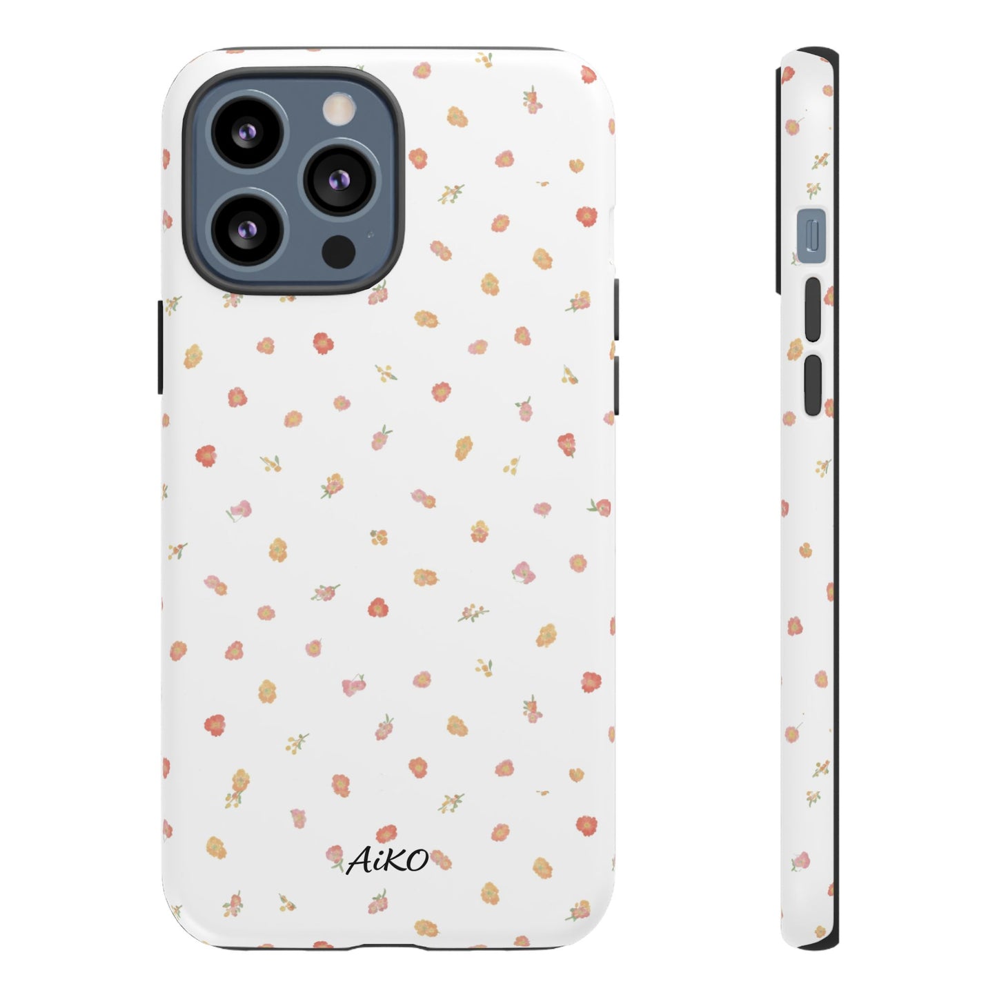Floral Confetti Tough Phone Case — Minimal White with Tiny Rose Petals