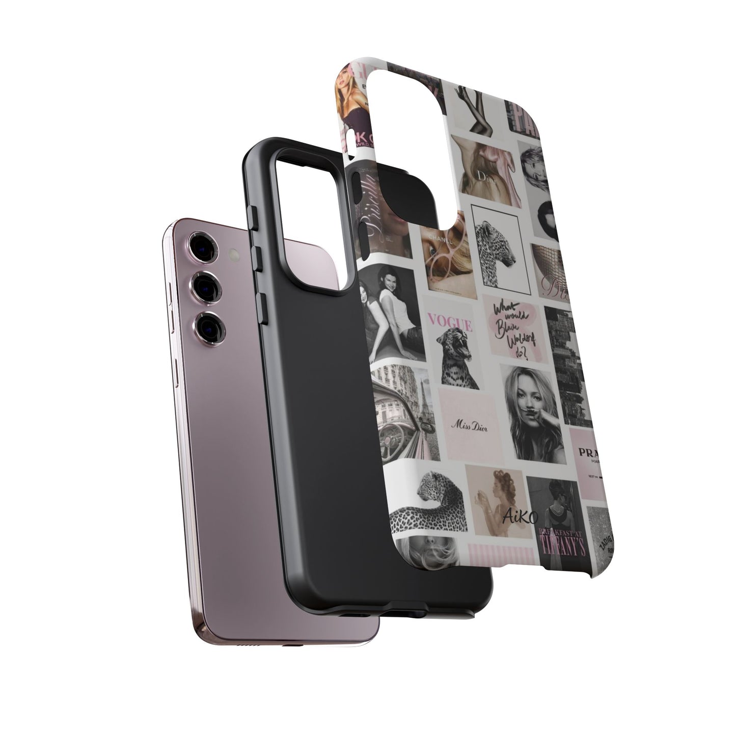 Fashion Collage Phone Case — Pink Vogue Magazine Aesthetic Tough Case