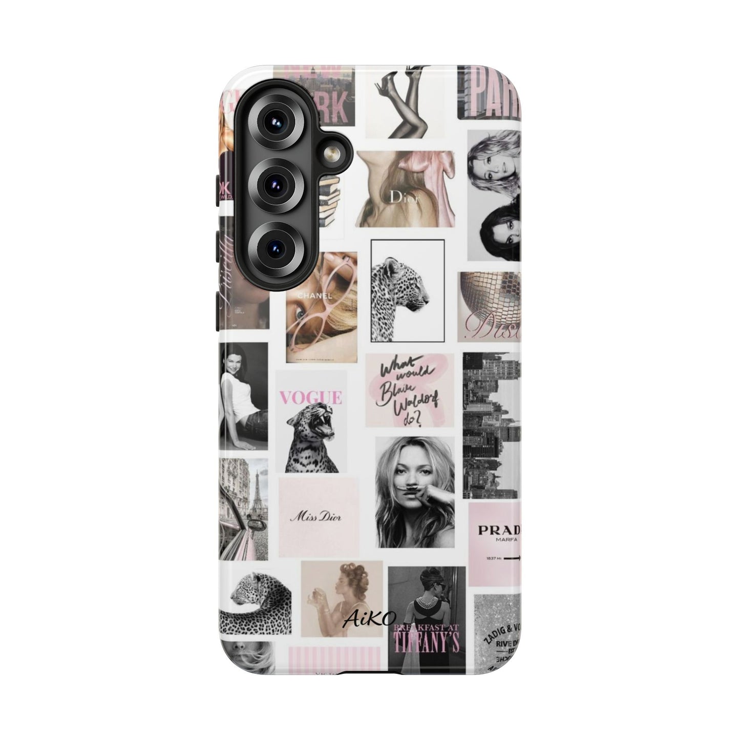 Fashion Collage Phone Case — Pink Vogue Magazine Aesthetic Tough Case