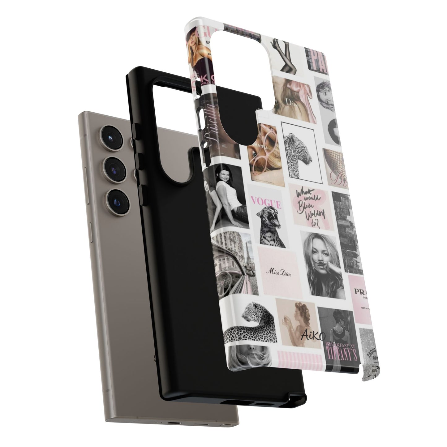 Fashion Collage Phone Case — Pink Vogue Magazine Aesthetic Tough Case