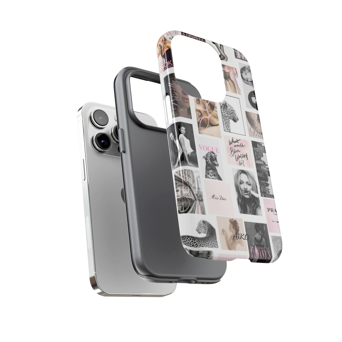 Fashion Collage Phone Case — Pink Vogue Magazine Aesthetic Tough Case