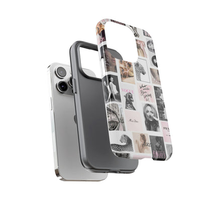 Fashion Collage Phone Case — Pink Vogue Magazine Aesthetic Tough Case