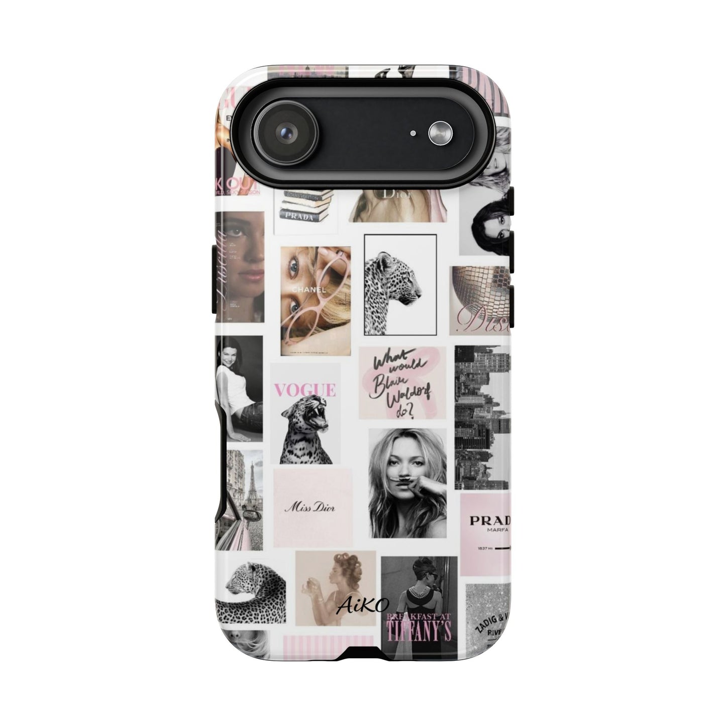 Fashion Collage Phone Case — Pink Vogue Magazine Aesthetic Tough Case