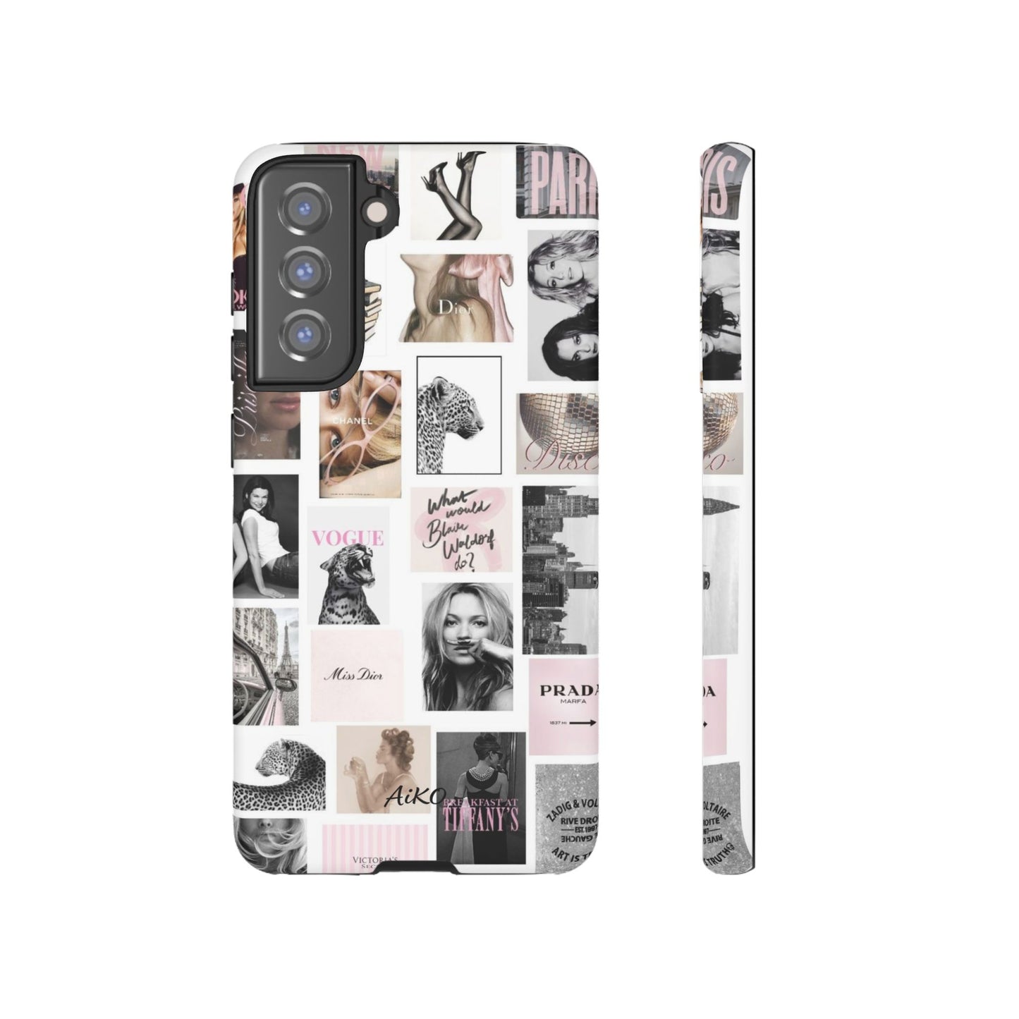 Fashion Collage Phone Case — Pink Vogue Magazine Aesthetic Tough Case