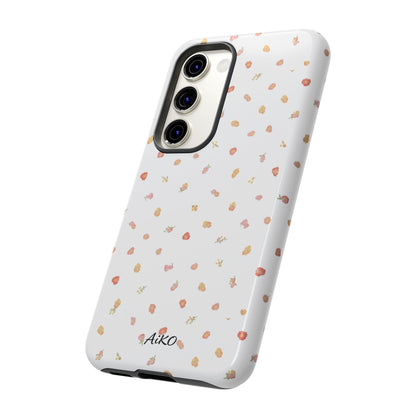 Floral Confetti Tough Phone Case — Minimal White with Tiny Rose Petals