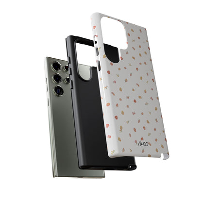 Floral Confetti Tough Phone Case — Minimal White with Tiny Rose Petals