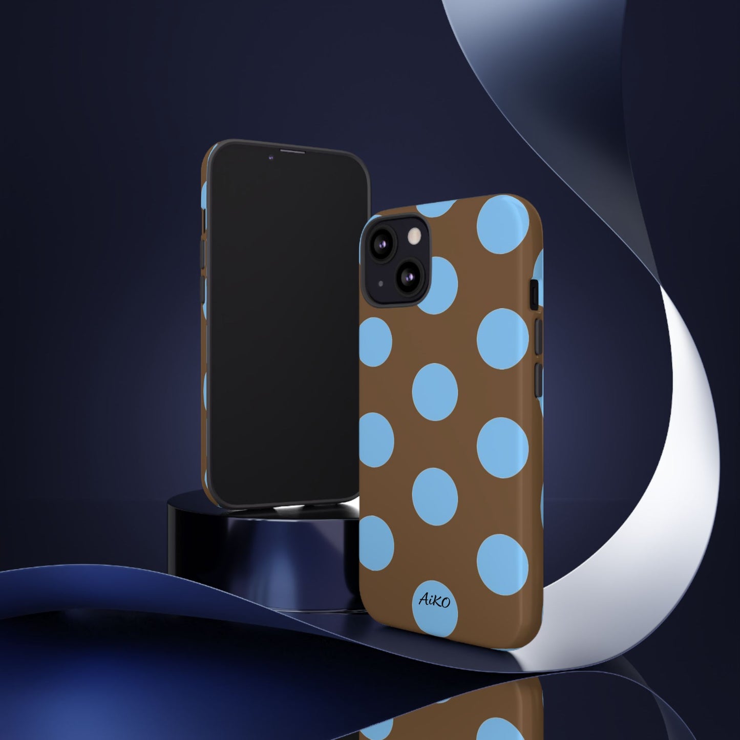 Polka Dots (Blue & Brown)
