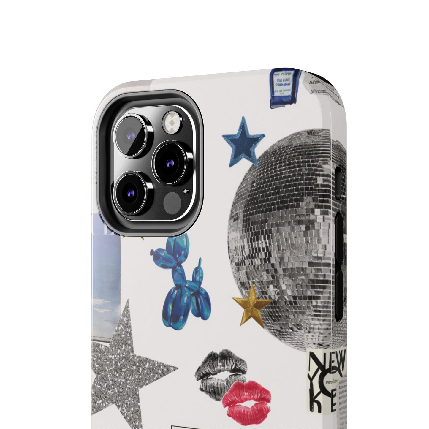 Glam Collage — Tough Protective Phone Case (disco ball, lips, stars)