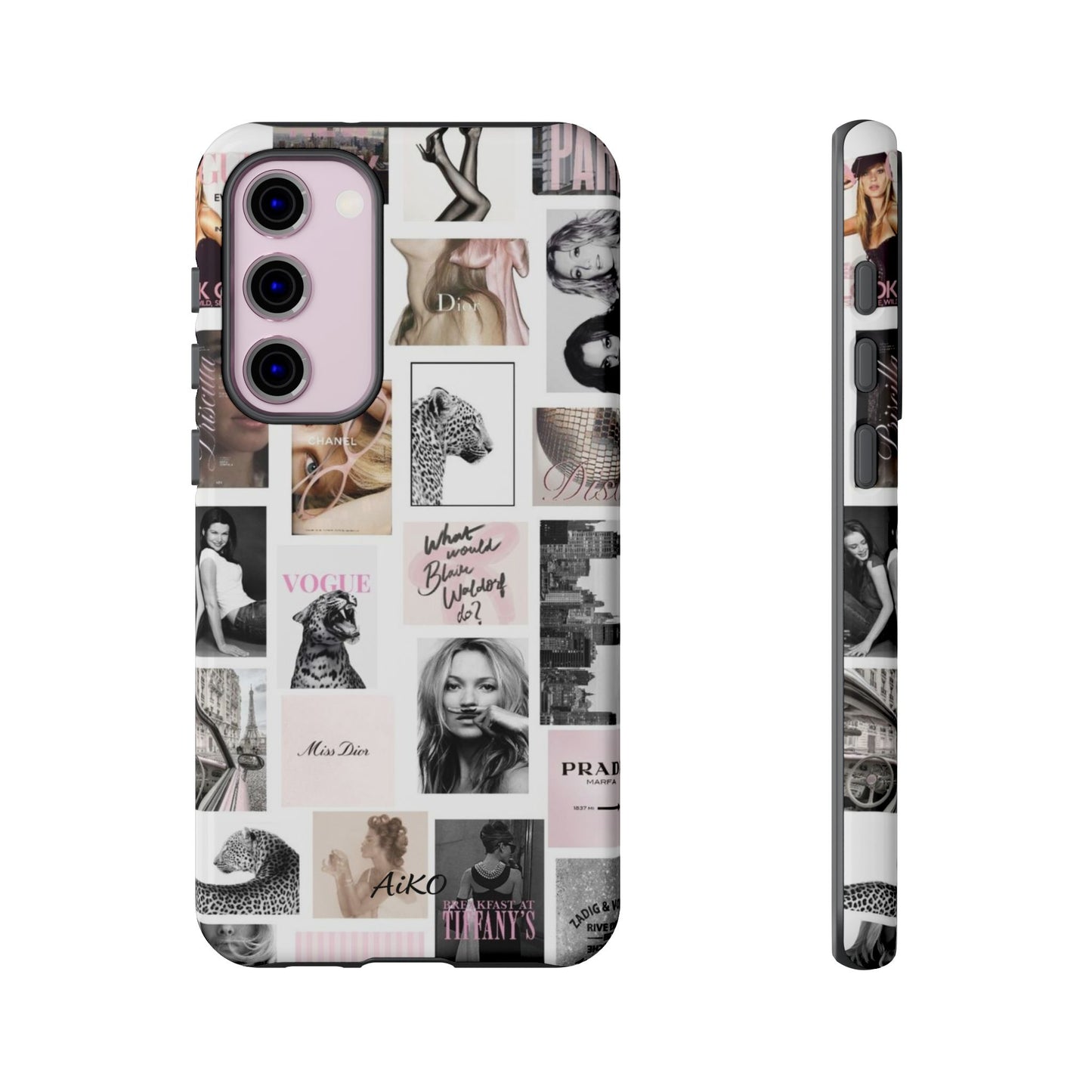 Fashion Collage Phone Case — Pink Vogue Magazine Aesthetic Tough Case