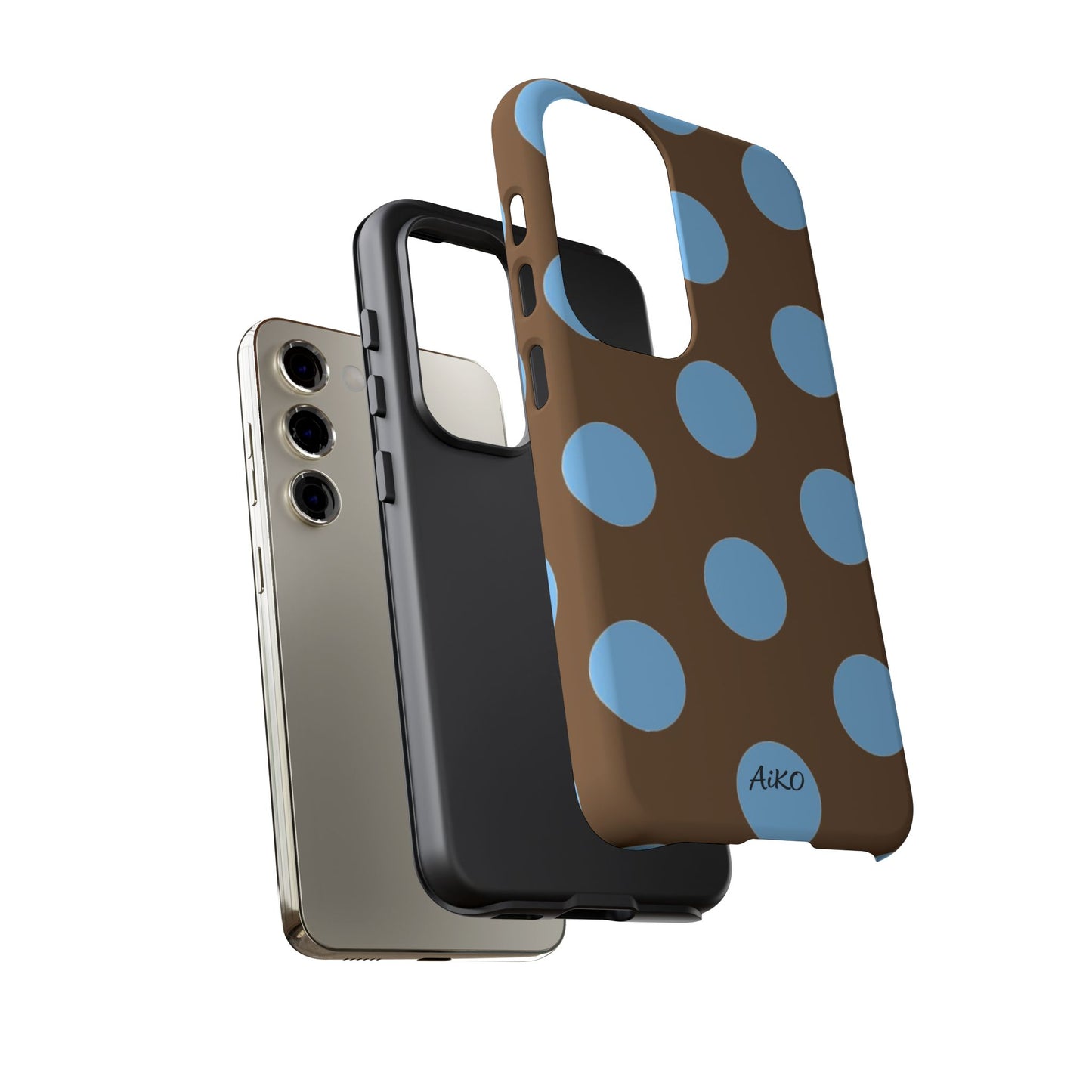 Polka Dots (Blue & Brown)