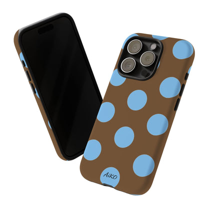 Polka Dots (Blue & Brown)