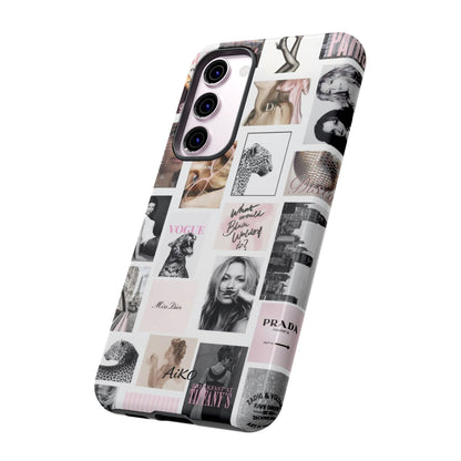 Fashion Collage Phone Case — Pink Vogue Magazine Aesthetic Tough Case