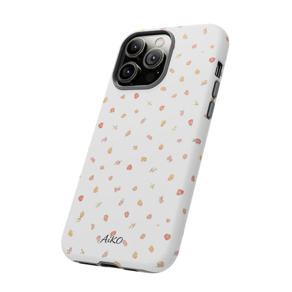 Floral Confetti Tough Phone Case — Minimal White with Tiny Rose Petals