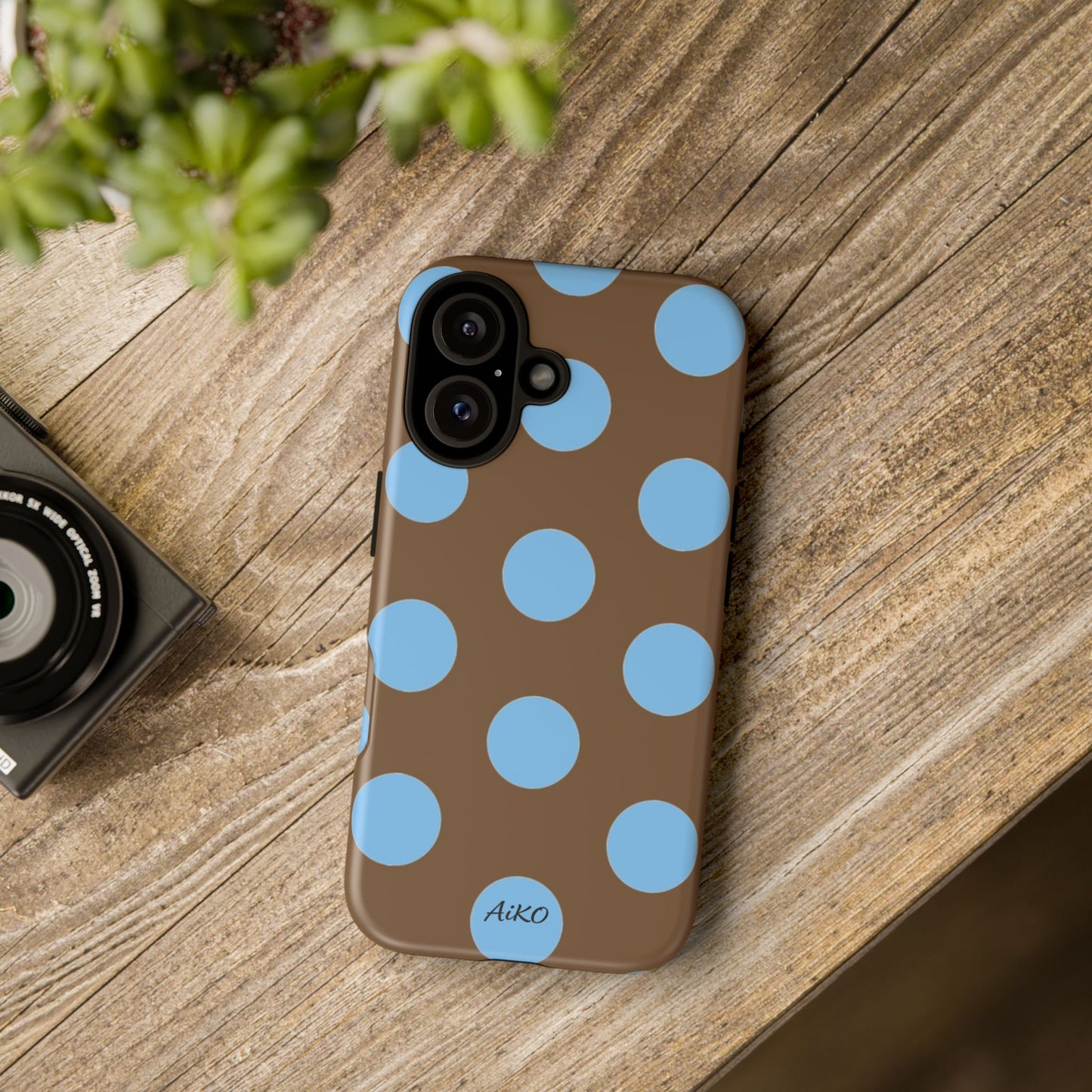Polka Dots (Blue & Brown)