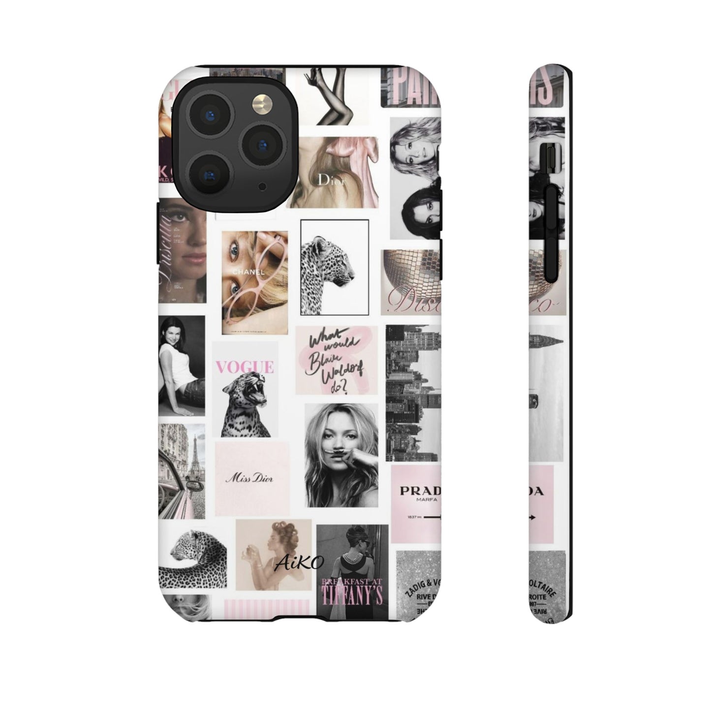 Fashion Collage Phone Case — Pink Vogue Magazine Aesthetic Tough Case
