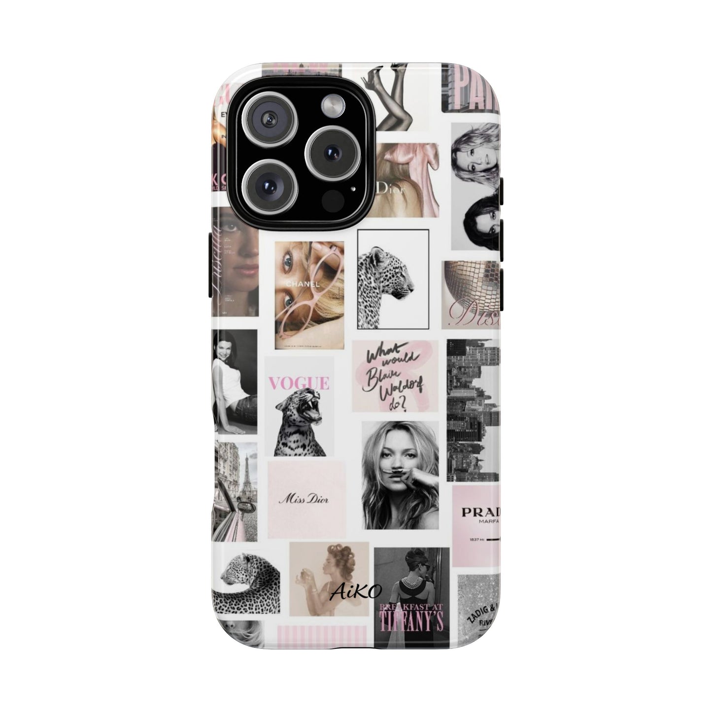 Fashion Collage Phone Case — Pink Vogue Magazine Aesthetic Tough Case