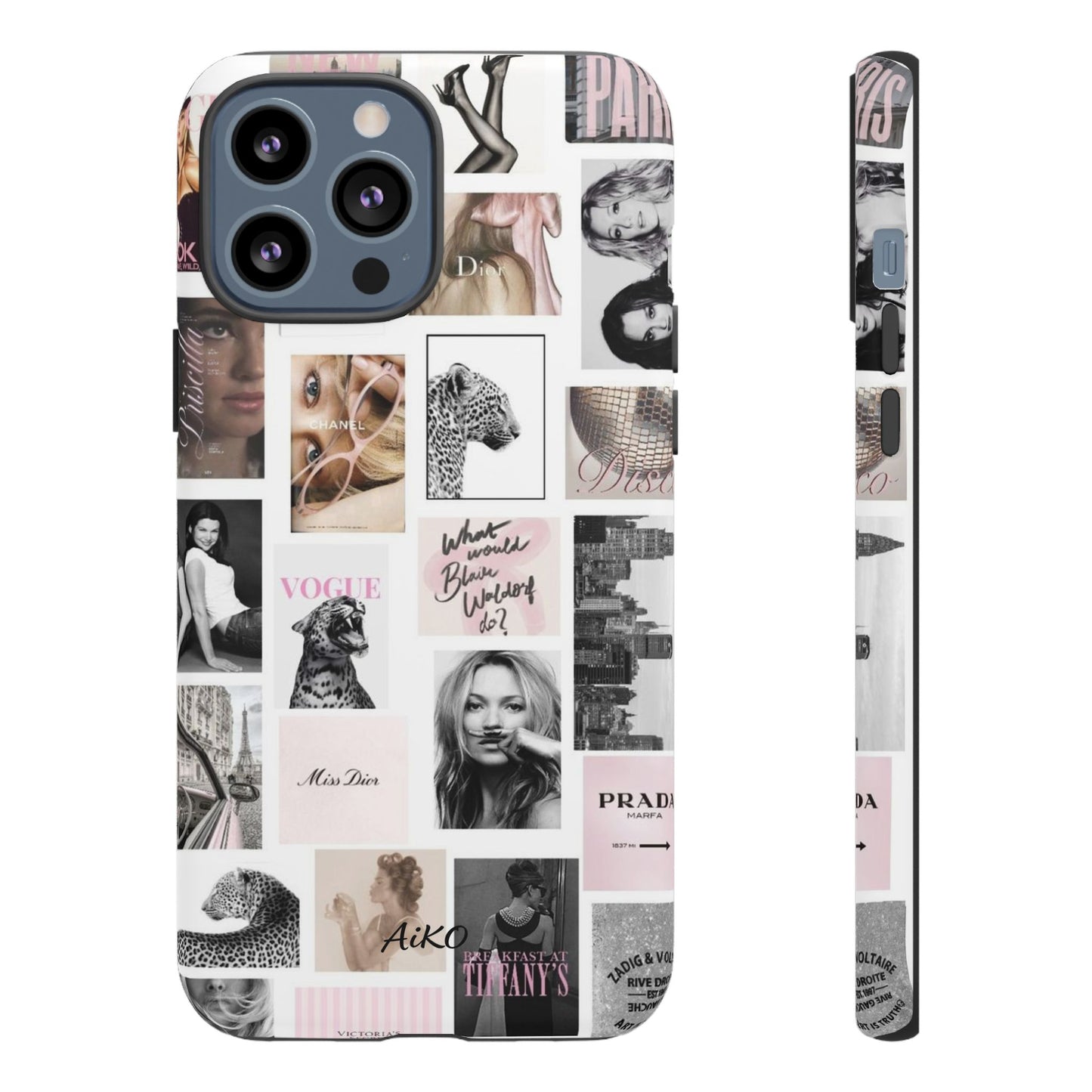 Fashion Collage Phone Case — Pink Vogue Magazine Aesthetic Tough Case
