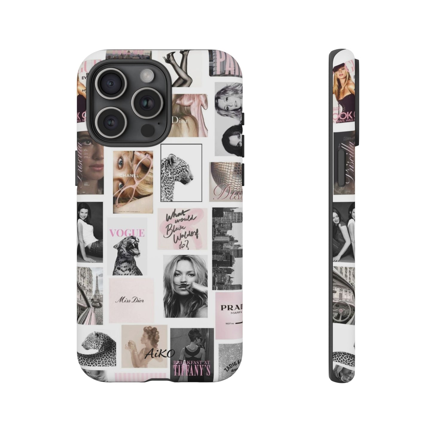 Fashion Collage Phone Case — Pink Vogue Magazine Aesthetic Tough Case