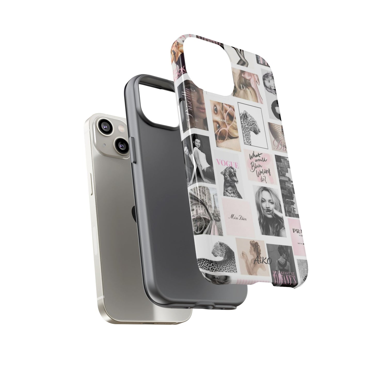 Fashion Collage Phone Case — Pink Vogue Magazine Aesthetic Tough Case