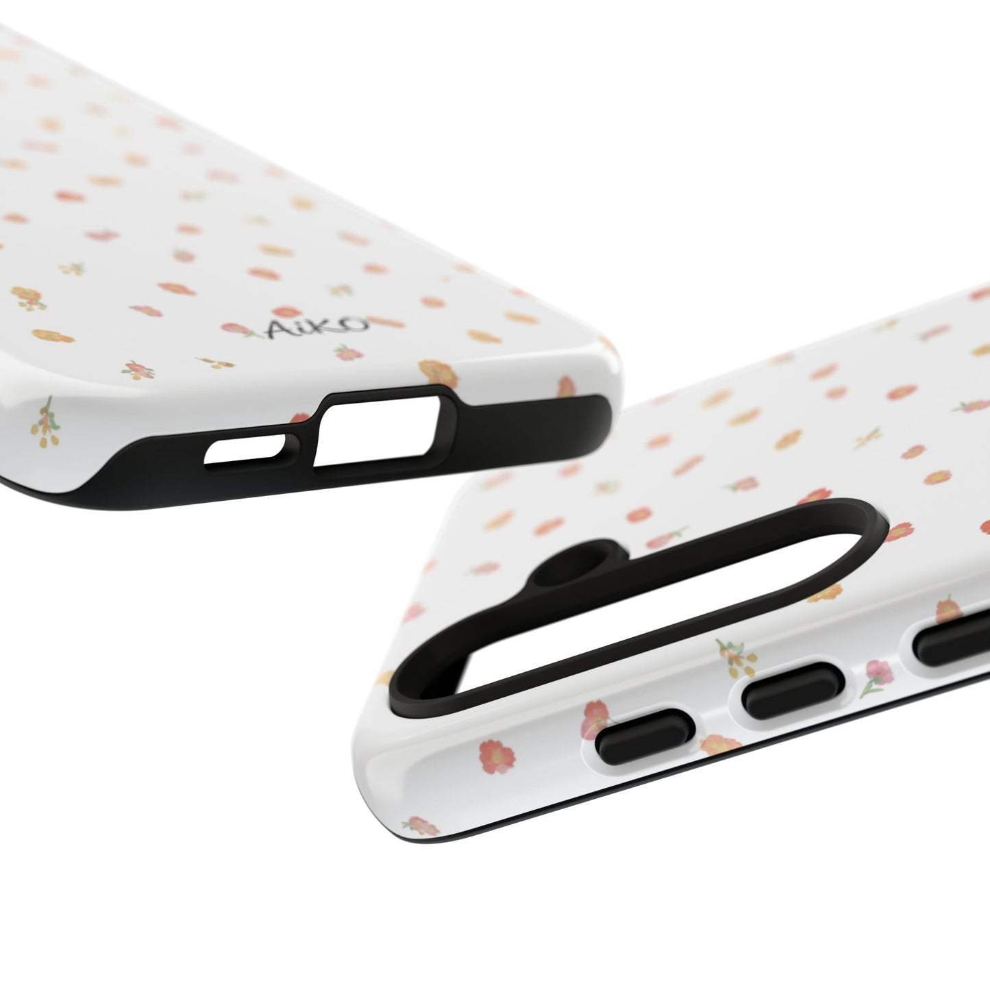 Floral Confetti Tough Phone Case — Minimal White with Tiny Rose Petals