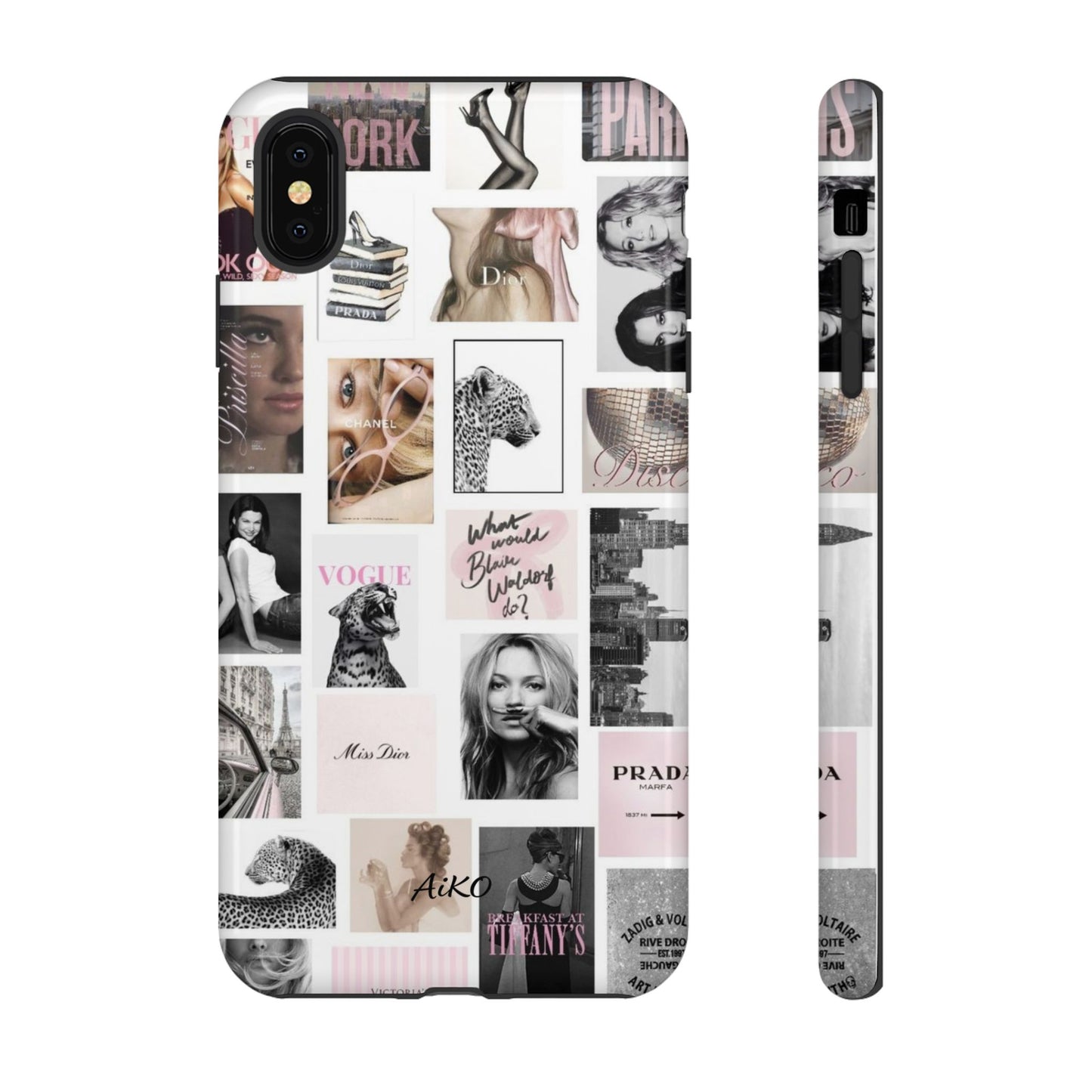 Fashion Collage Phone Case — Pink Vogue Magazine Aesthetic Tough Case
