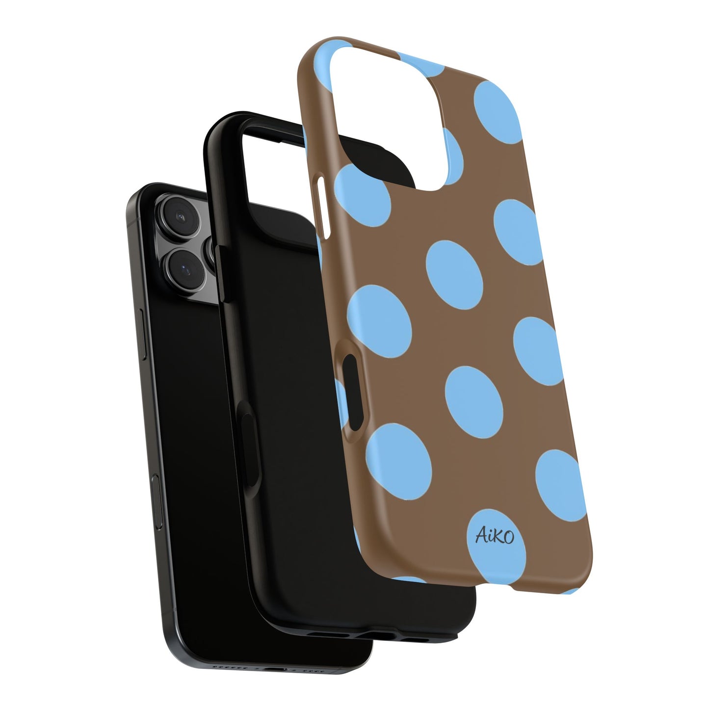 Polka Dots (Blue & Brown)