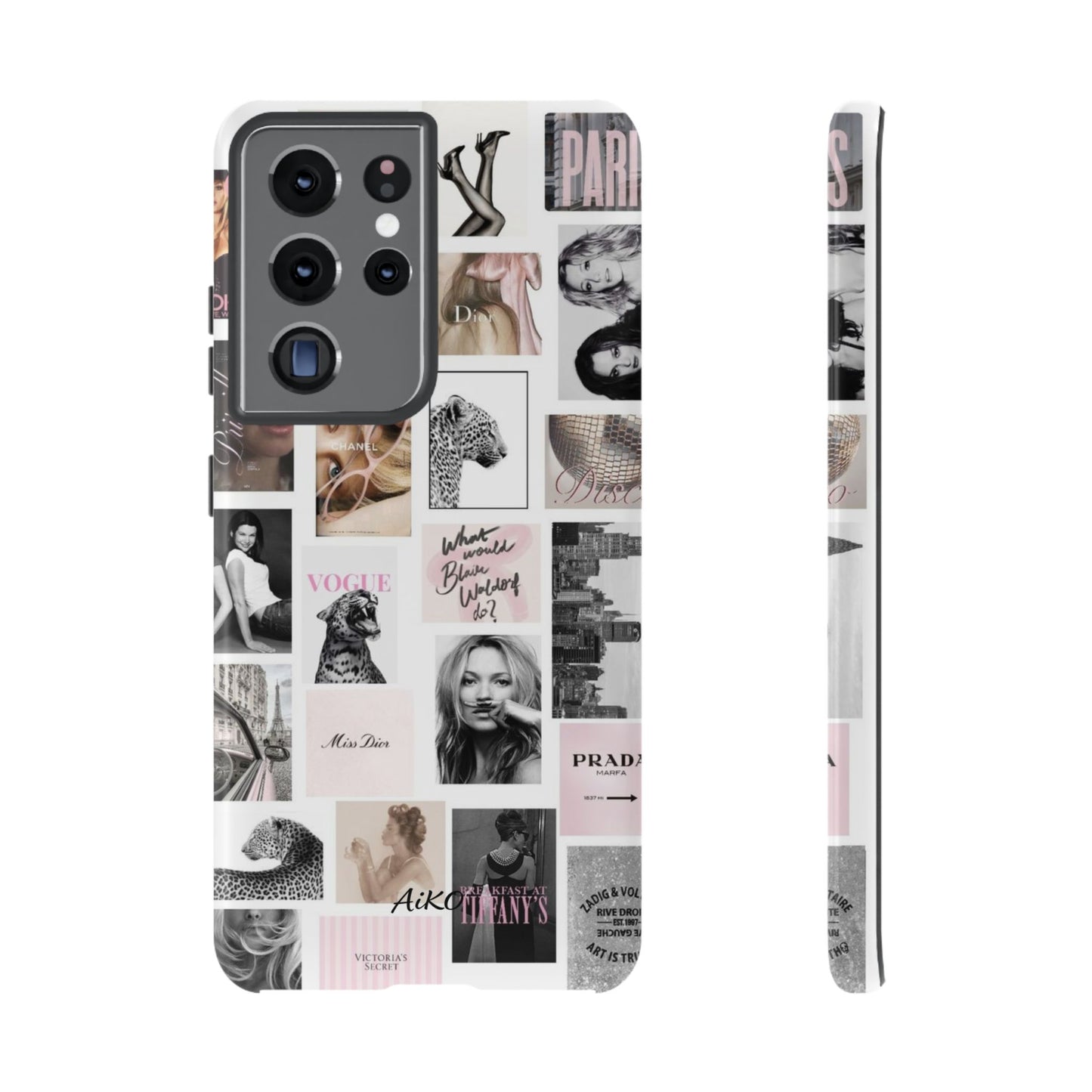 Fashion Collage Phone Case — Pink Vogue Magazine Aesthetic Tough Case