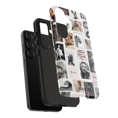 Fashion Collage Phone Case — Pink Vogue Magazine Aesthetic Tough Case