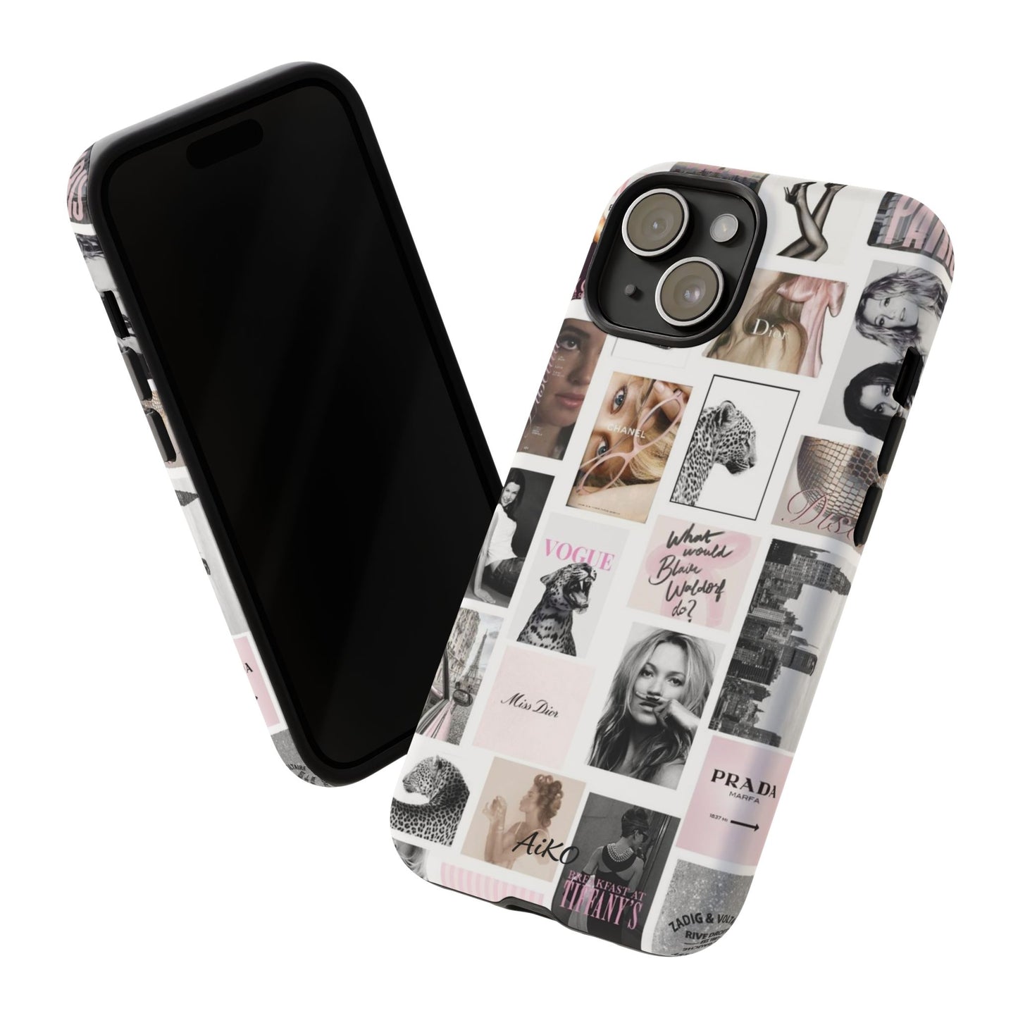 Fashion Collage Phone Case — Pink Vogue Magazine Aesthetic Tough Case