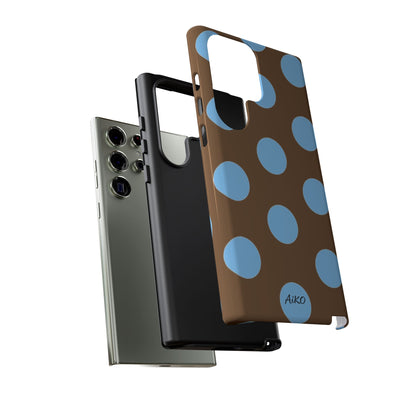 Polka Dots (Blue & Brown)