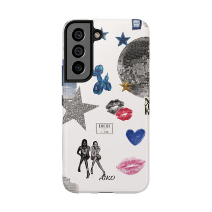 Glam Collage — Tough Protective Phone Case (disco ball, lips, stars)