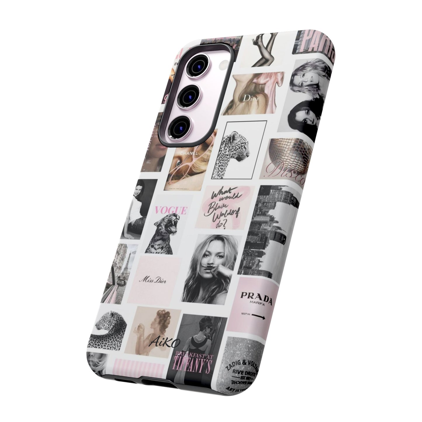 Fashion Collage Phone Case — Pink Vogue Magazine Aesthetic Tough Case