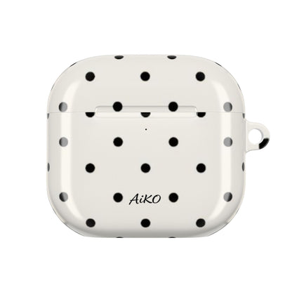 Polka Dot ( White and Black) AirPods Cases