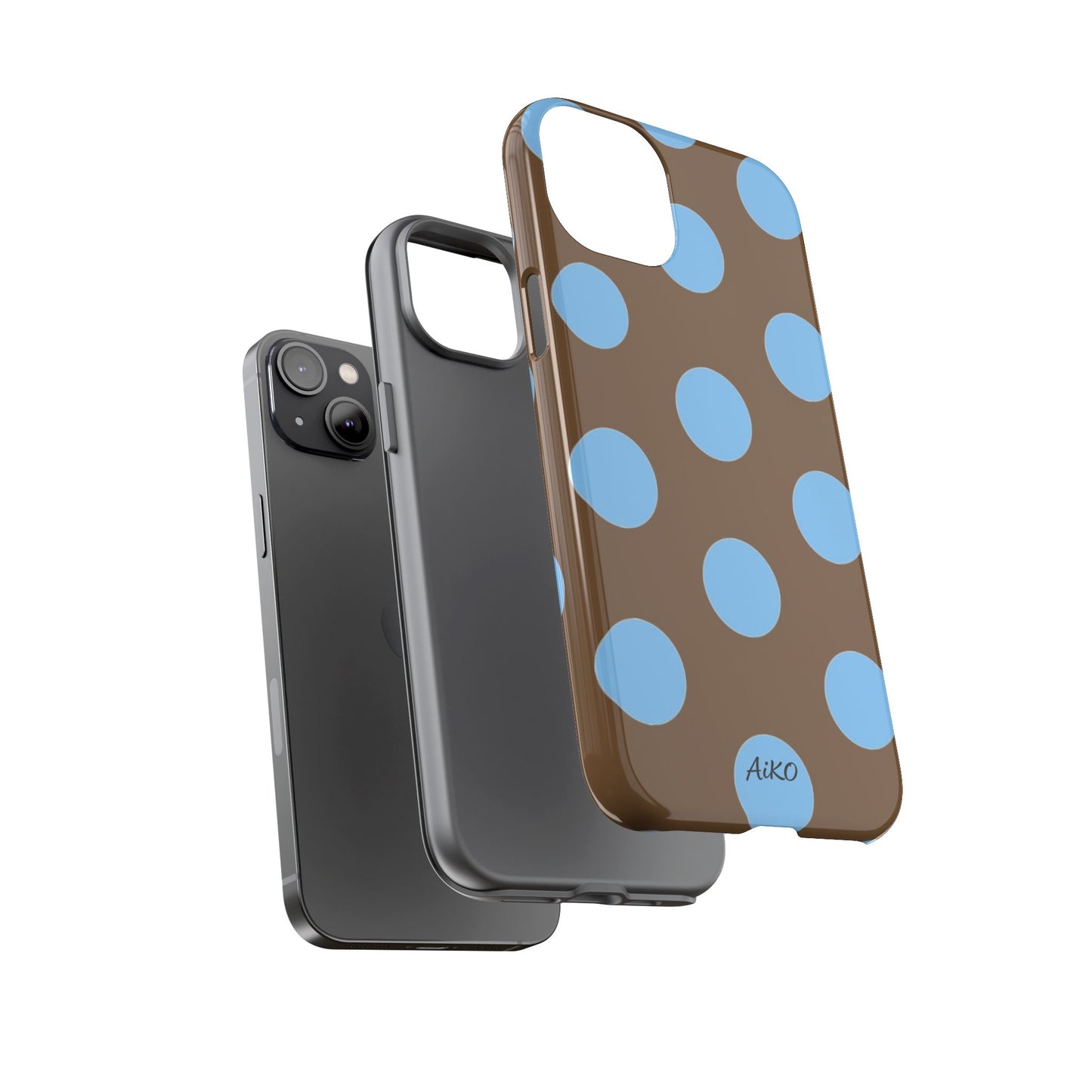 Polka Dots (Blue & Brown)