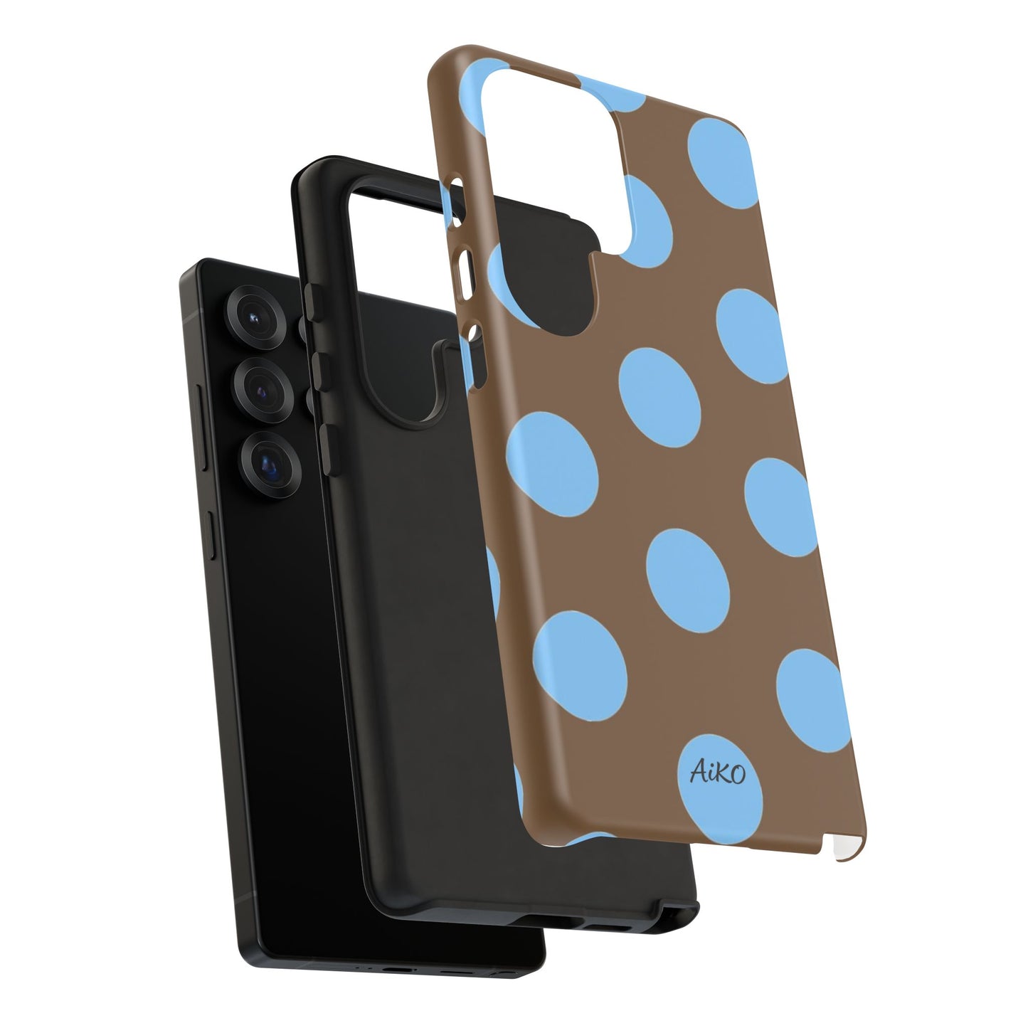 Polka Dots (Blue & Brown)