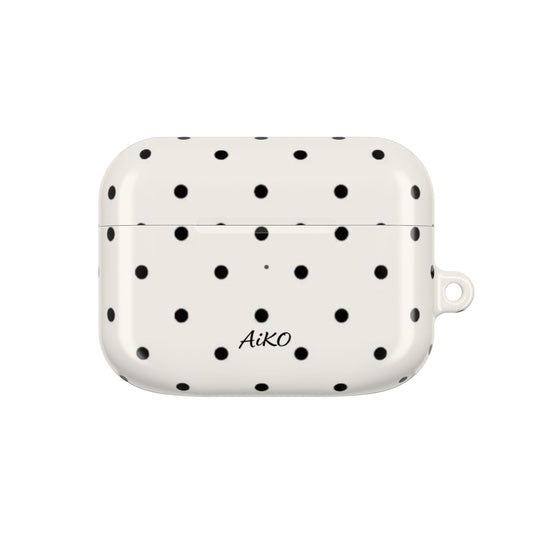 Polka Dot ( White and Black) AirPods Cases