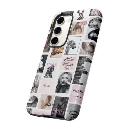 Fashion Collage Phone Case — Pink Vogue Magazine Aesthetic Tough Case