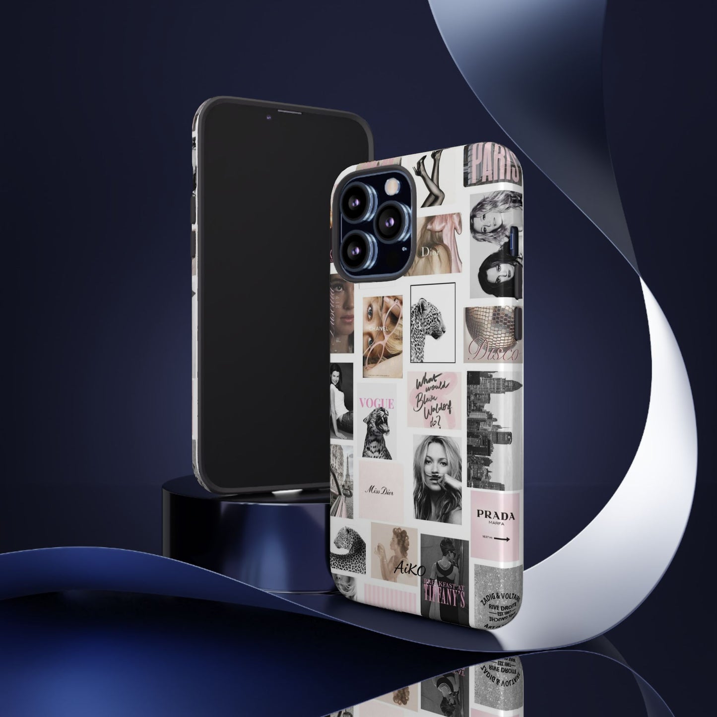 Fashion Collage Phone Case — Pink Vogue Magazine Aesthetic Tough Case