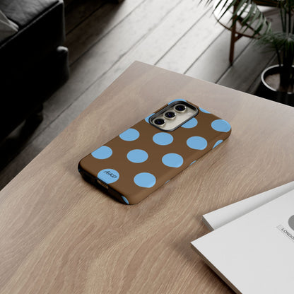 Polka Dots (Blue & Brown)