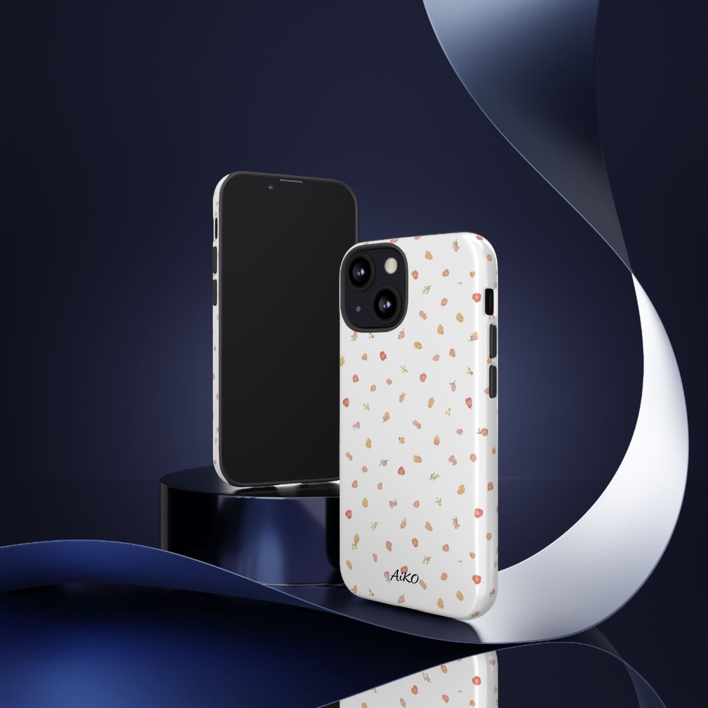 Floral Confetti Tough Phone Case — Minimal White with Tiny Rose Petals
