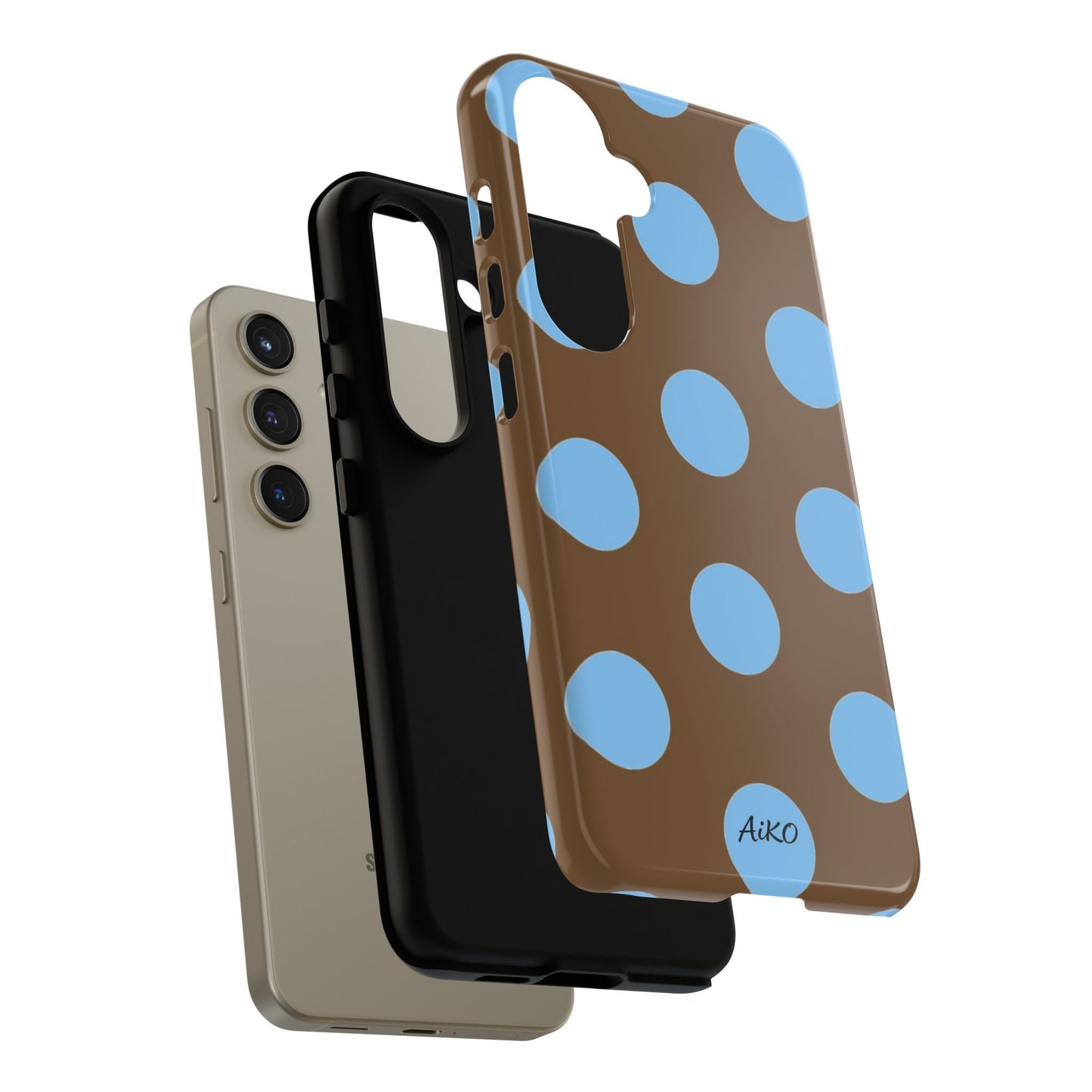 Polka Dots (Blue & Brown)