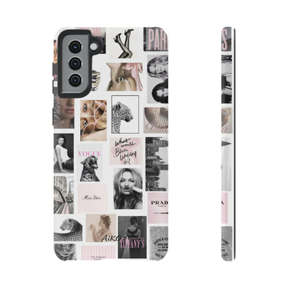 Fashion Collage Phone Case — Pink Vogue Magazine Aesthetic Tough Case