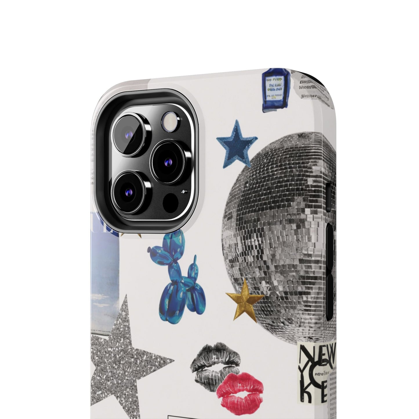 Glam Collage — Tough Protective Phone Case (disco ball, lips, stars)