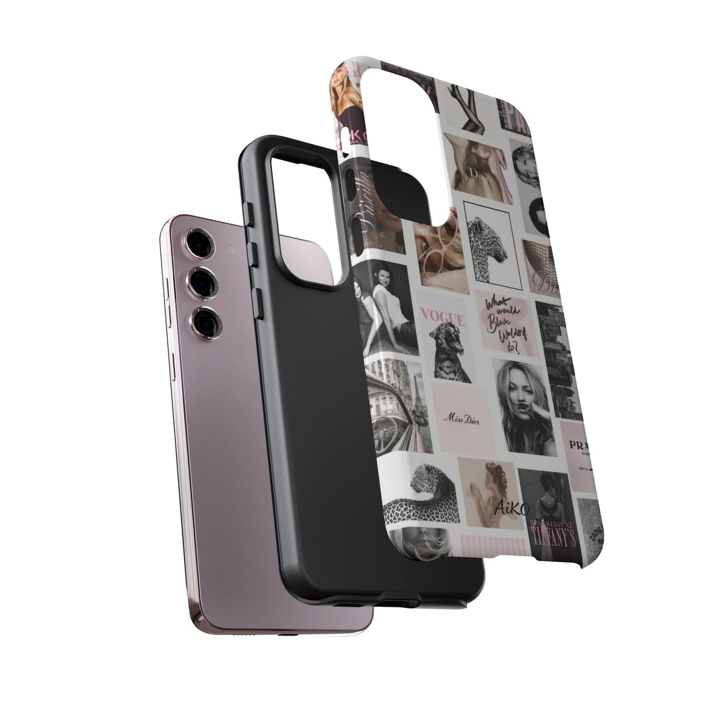 Fashion Collage Phone Case — Pink Vogue Magazine Aesthetic Tough Case