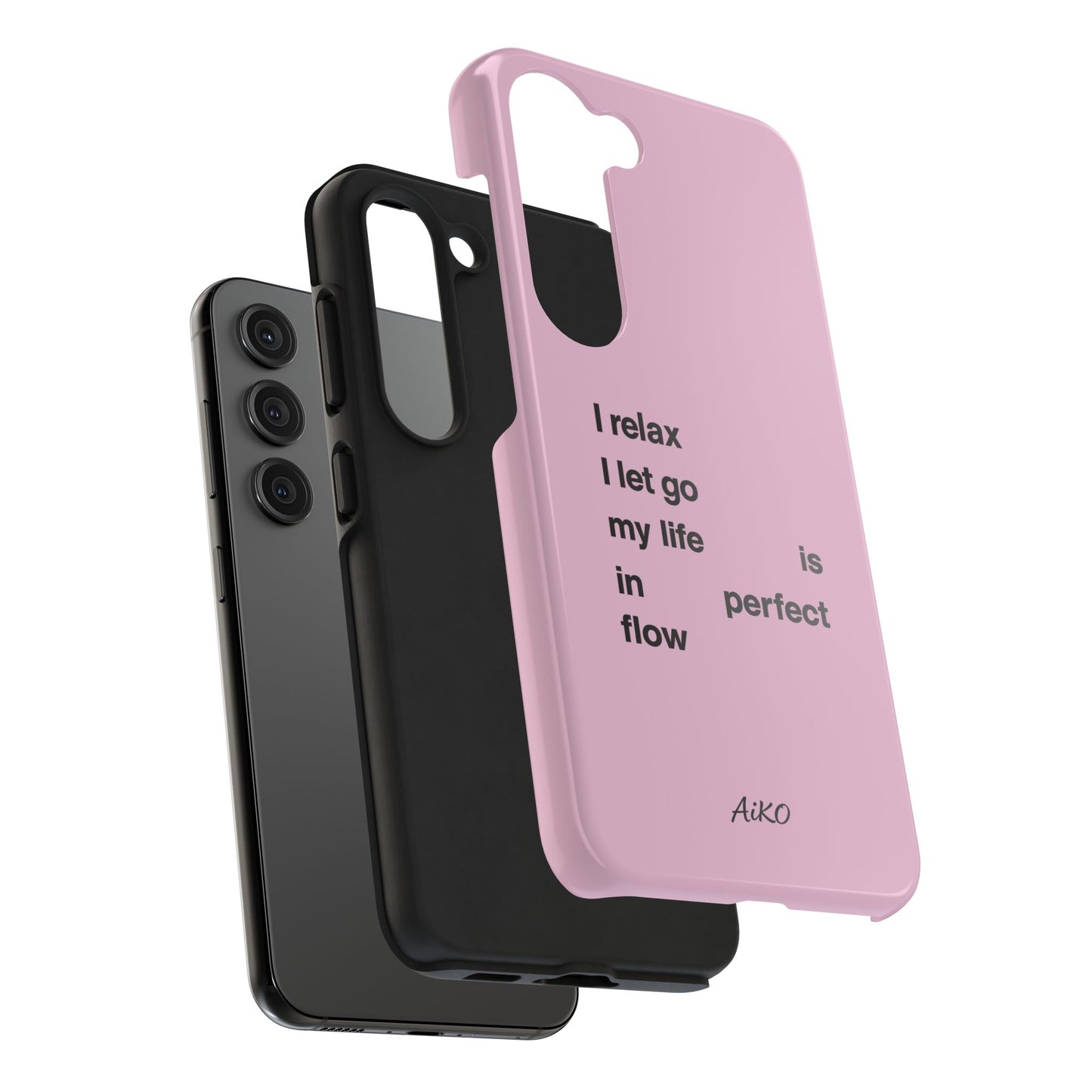 Pink Minimalist 'I relax I let go my life is in perfect flow'